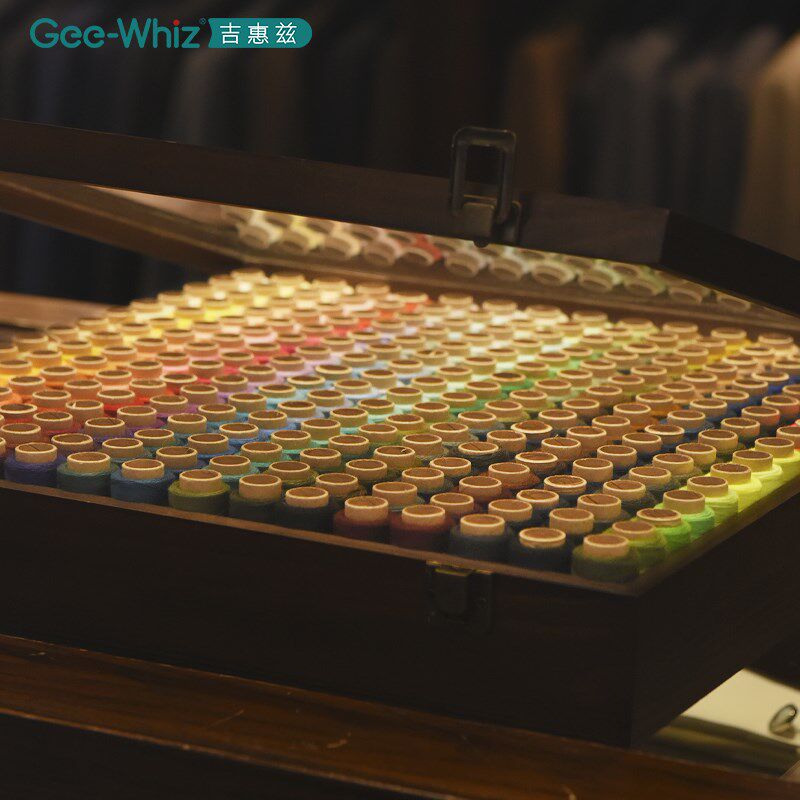 木质家用针线盒手工针线缝衣402彩色结实涤纶256色陈列用缝纫机线