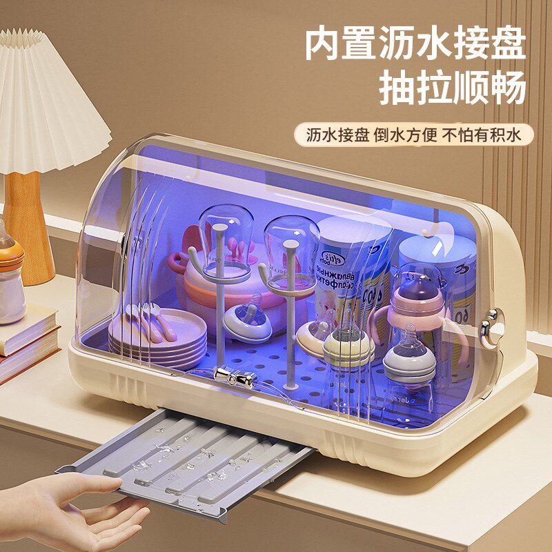 消毒婴儿奶瓶收纳箱宝宝餐具晾干沥水辅食碗筷杯子收纳箱带盖防尘