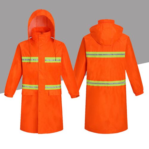 橘红环卫保洁长风衣全身分体雨衣雨裤套装男女士反光防暴雨牛津布