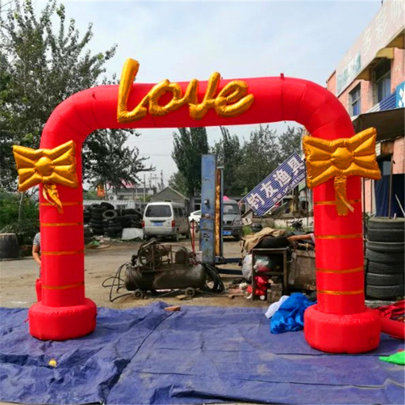 婚庆气模love小花门婚礼门亭迎宾拱门充气彩虹门结婚龙凤楼道拱门