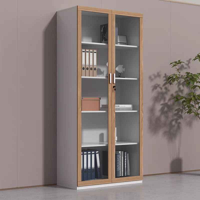文件柜木质矮柜办公室书柜带锁组合资料储物柜高低柜打印机置物柜