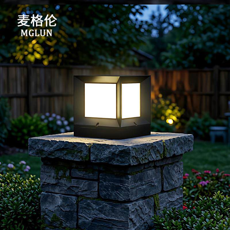 LED柱头灯户外庭院灯防水别墅大门灯现代欧式围墙灯方形景观灯
