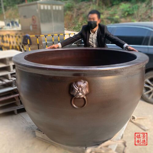 景德镇陶瓷大缸特大号庭院公司别墅寺庙家用老式养鱼龟种树荷花缸