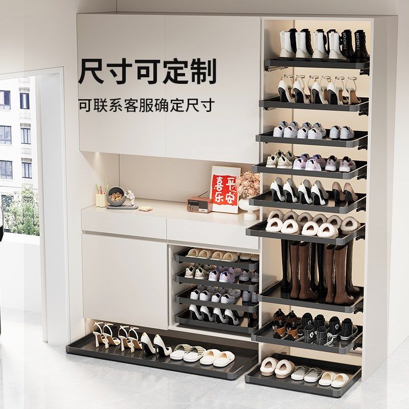 厨房踢脚抽屉橱柜抽拉托盘拉篮反弹踢脚工具抽储物篮滑轨轨道改造