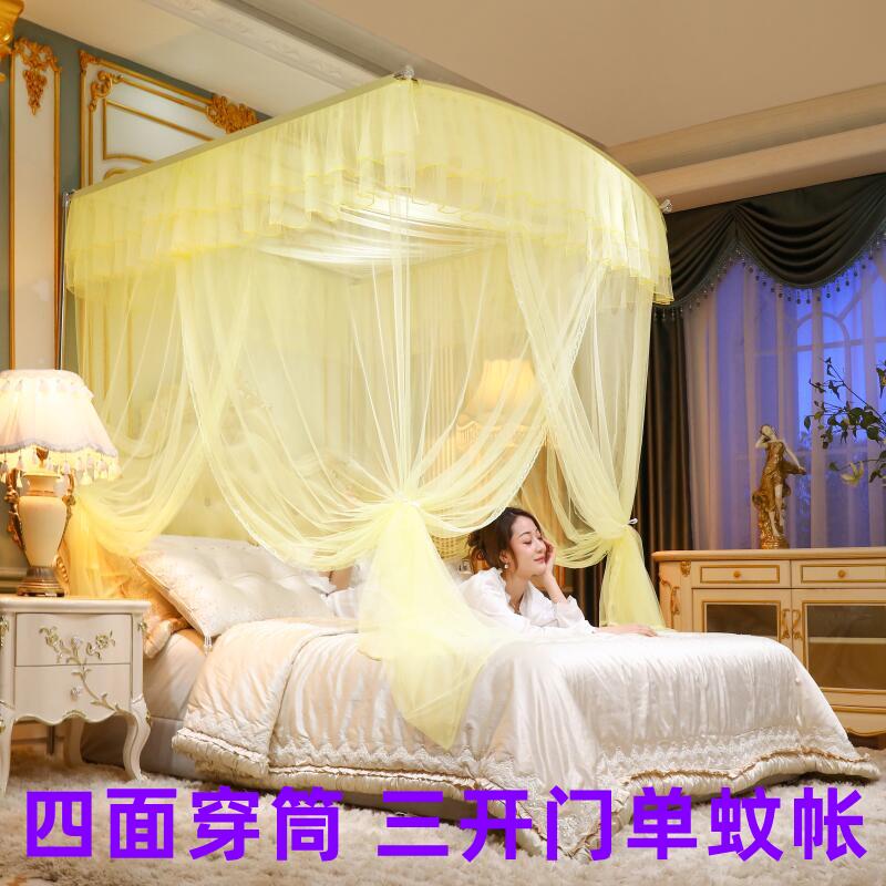 加厚蚊帐家用u型轨道2026新款纹账1.5伸缩床幔高级卧室落地免安装