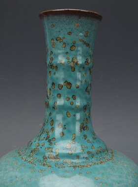 宋代钧窑竹节大肚瓶复古花插花器仿古瓷器民俗装饰摆饰古董古玩
