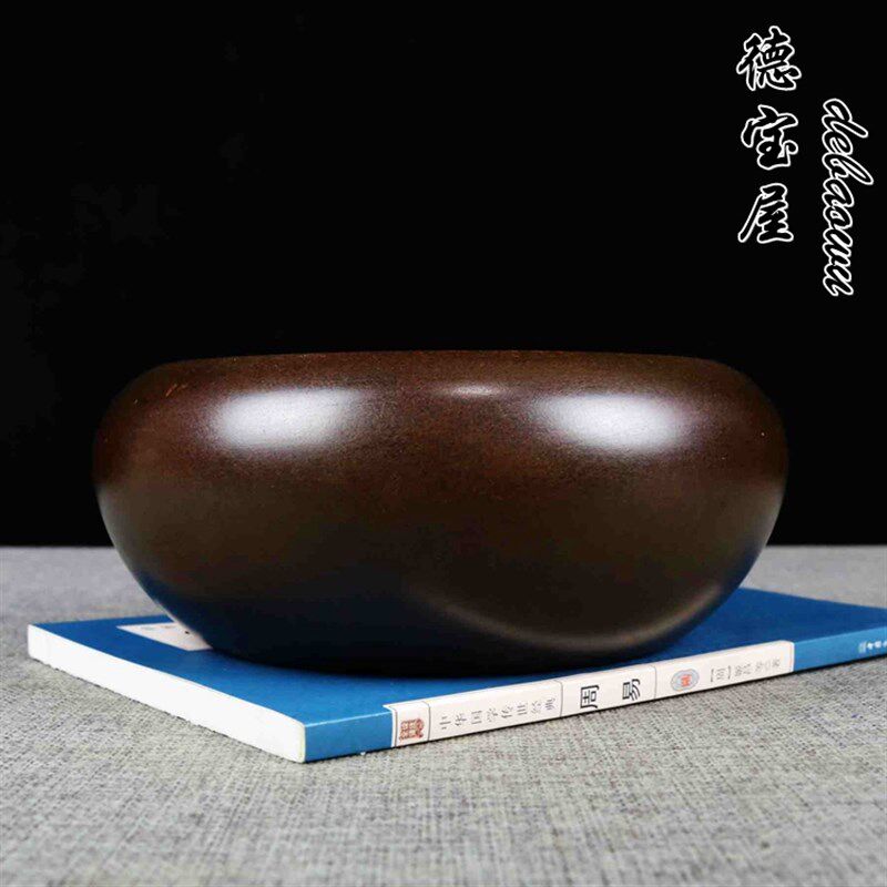 纯铜茶洗大号笔洗家用水洗水盂特大装洗茶杯盆的器皿功夫茶具配件