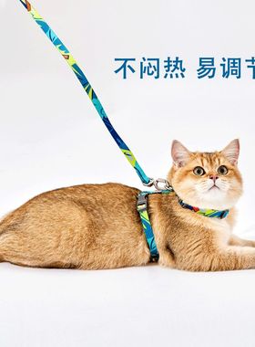 小佩猫咪牵引绳遛猫绳子背心式胸背带防挣脱家用猫链子猫咪专用