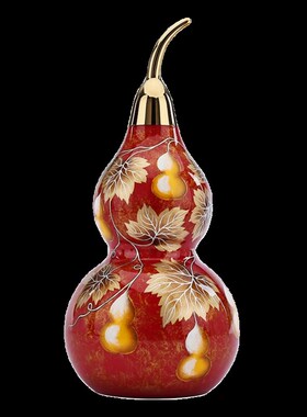 黄铜《五福临门》葫芦摆件中式家居客厅玄关电视柜装饰品摆设礼品