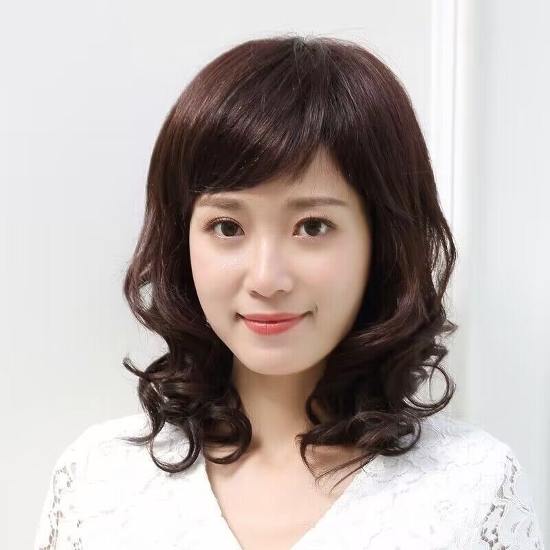 假发女长卷发中老年妈妈整顶假发套中长卷发蓬松梨花卷发假发短发