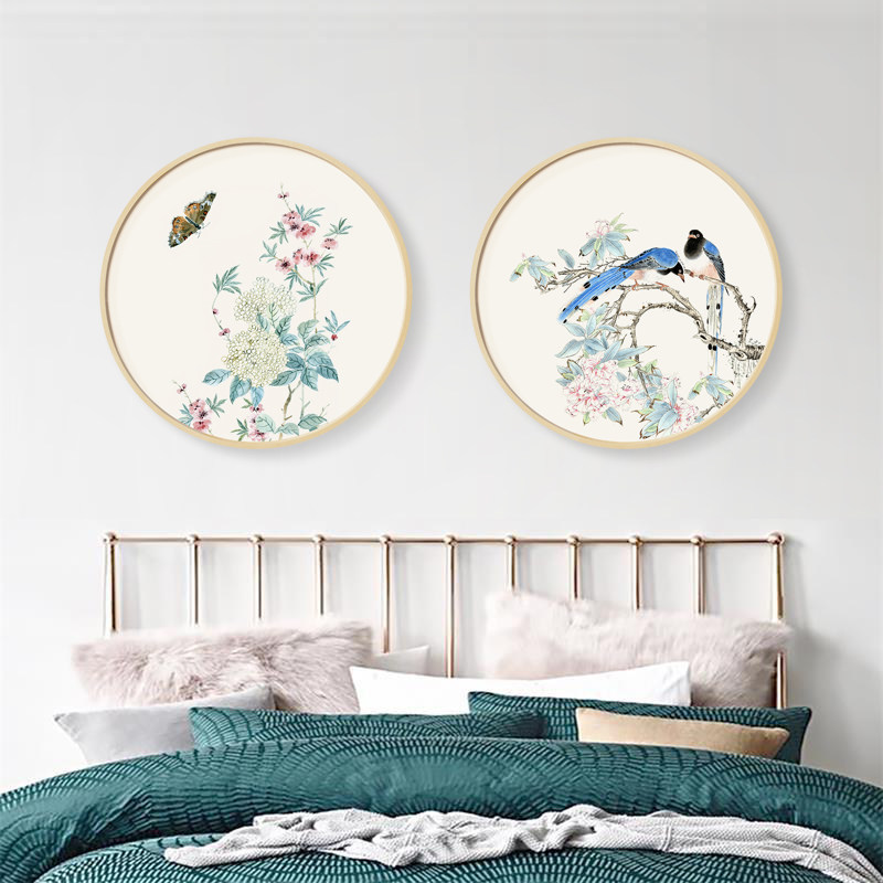 水墨宣言花鸟田园装饰画客厅诗情画意挂画玄关墙画蜻蜓蝴蝶床头画