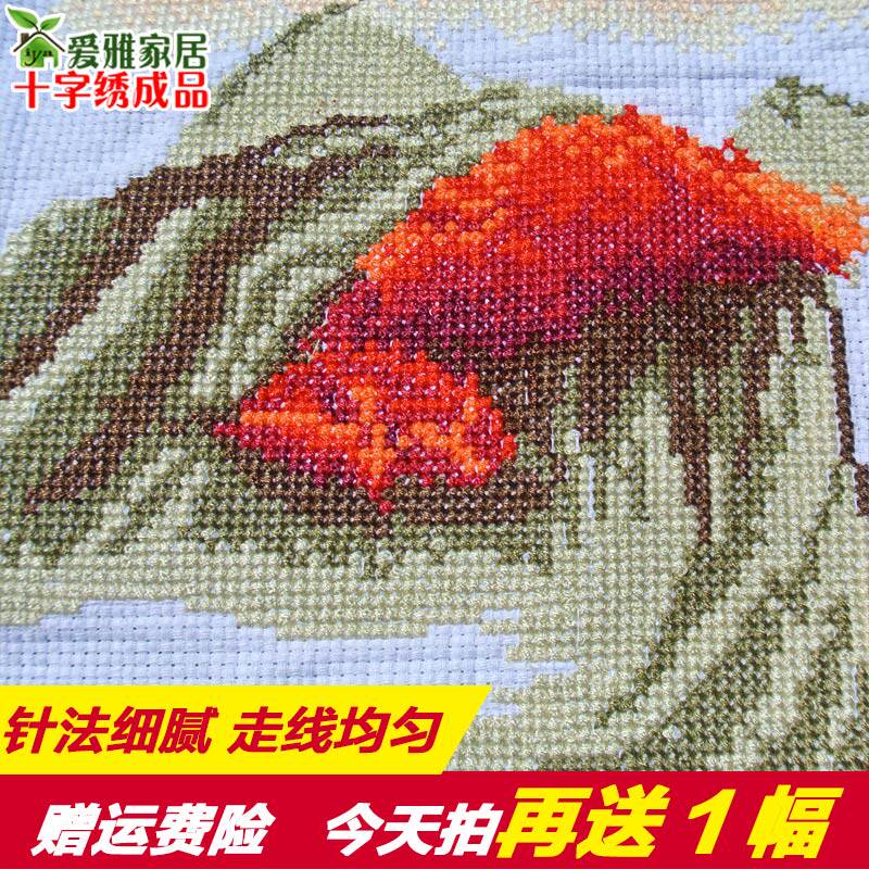 2021年新款绣鸿运当头十字绣成品流水生财客厅山水画已绣好的出售