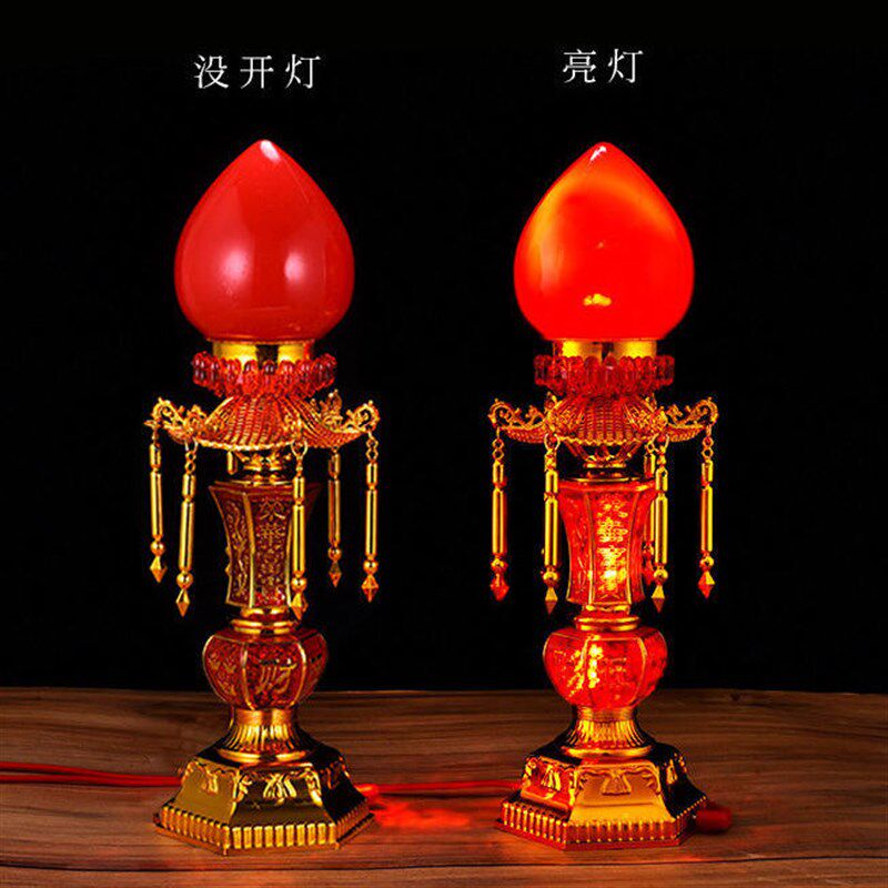 关公灯财神灯led电子蜡烛灯长明波灯插电式电池两用新居入宅灯