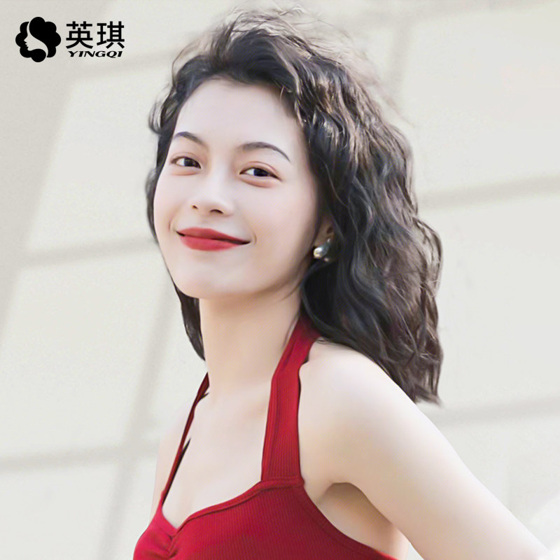 英琪假发女短发羊毛卷港风复古时尚蓬松齐肩短卷发全真人发全头套