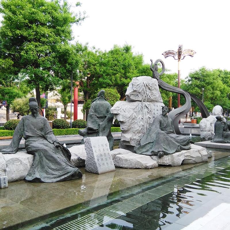 历史文化名人物古城景观仿铜雕塑玻璃钢主题公园广场户外小品摆件
