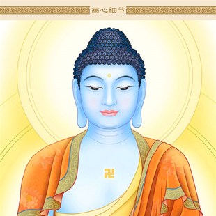 药师七佛图画像 药师佛琉璃光如来佛祖佛像画 绢布卷轴挂画丝绸画
