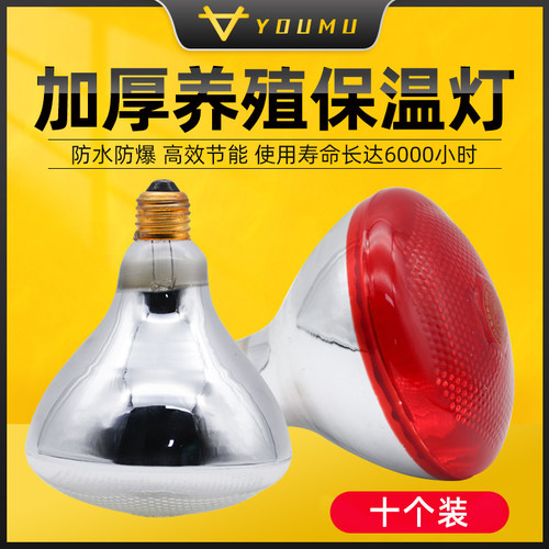养殖场保温灯猪用保暖灯鸡鸭鹅育雏取暖灯泡仔猪烤灯兽用保温灯泡