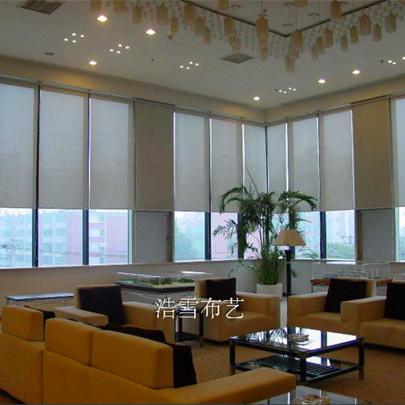 定做电动卷帘窗帘电动遮光帘百叶遥控卷帘电动布艺窗帘