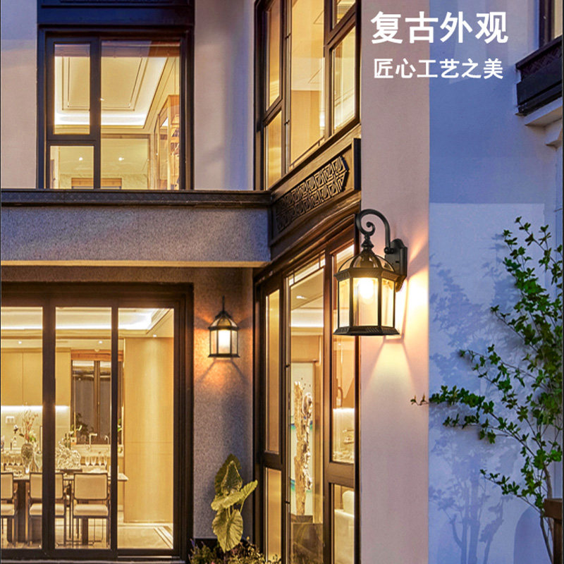 蒸客户外防水吊灯别墅欧式复古柱头灯庭院美式景观灯壁灯过道灯