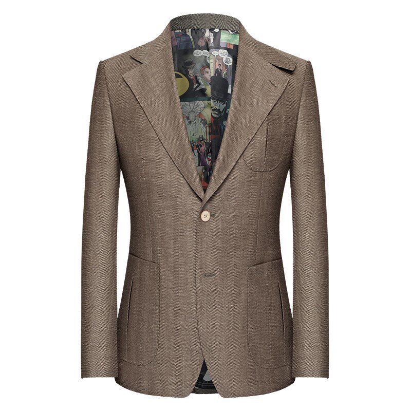 本派休闲西装男新款设计感英伦风猎装西服夹克高档羊毛西装外套男