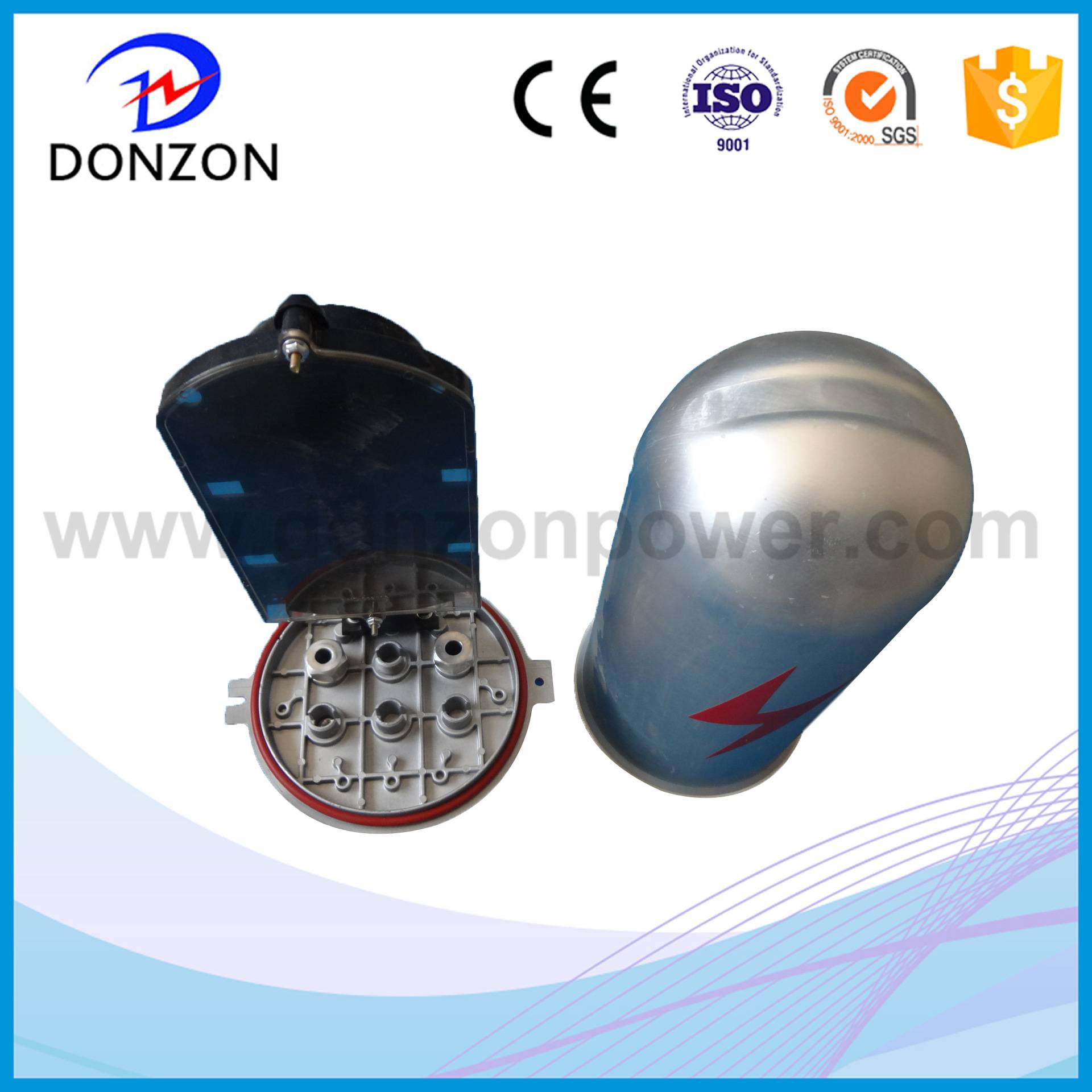 ADSS/OPGW光缆预绞丝金具 杆塔用金属接头盒 终端盒 48芯2通