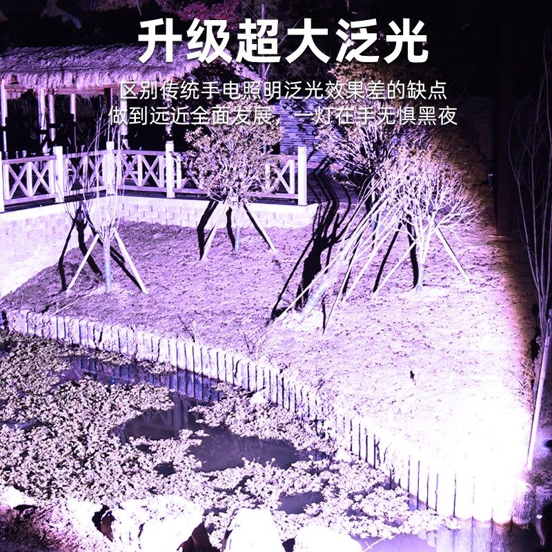 蝎子灯双光源白激光强光手电筒超亮大功率紫外线照蝎子专用手电