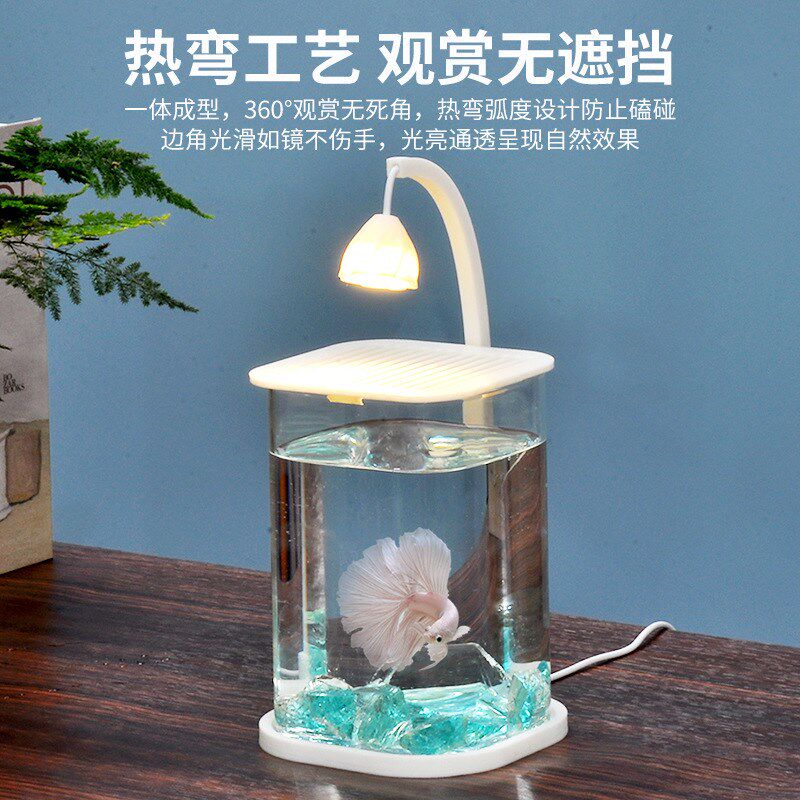 鱼缸小型客厅家用玻璃缸2024新款水缸斗鱼专用观赏养鱼造景轻奢