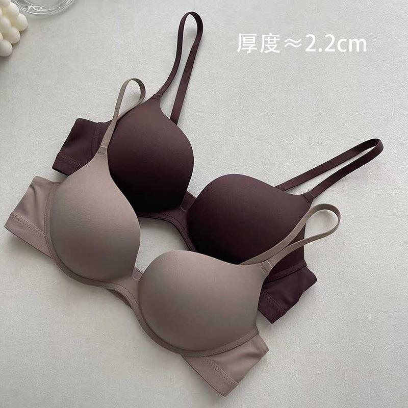 圆圆胸软糯杯小胸聚拢显大无痕无钢圈聚拢显大简约内衣女文胸罩