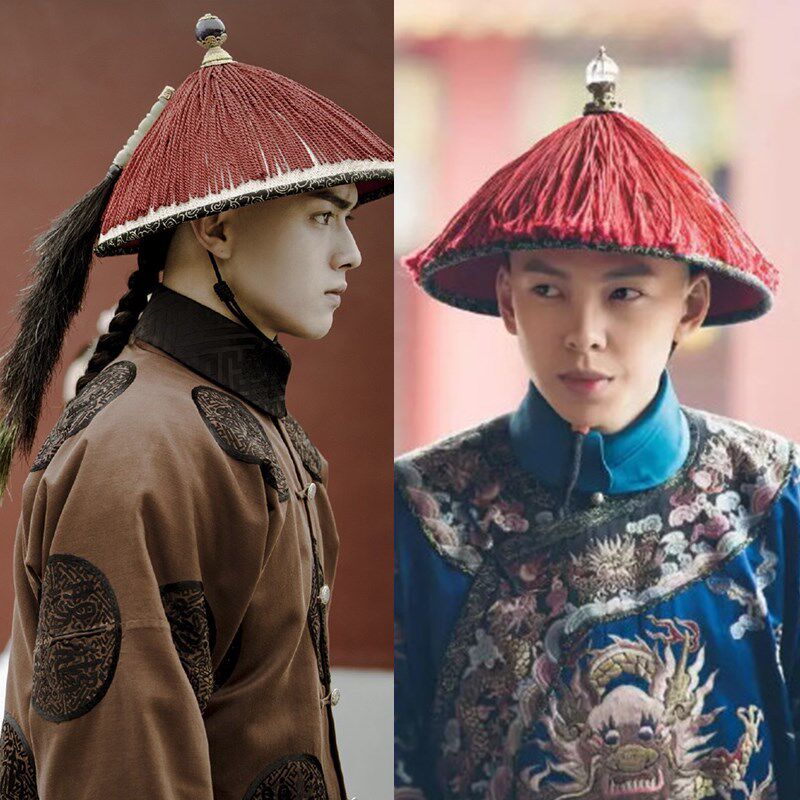 古装清朝侍卫大臣帽子顶戴花翎清朝王爷官兵侍卫影视舞台演出官帽