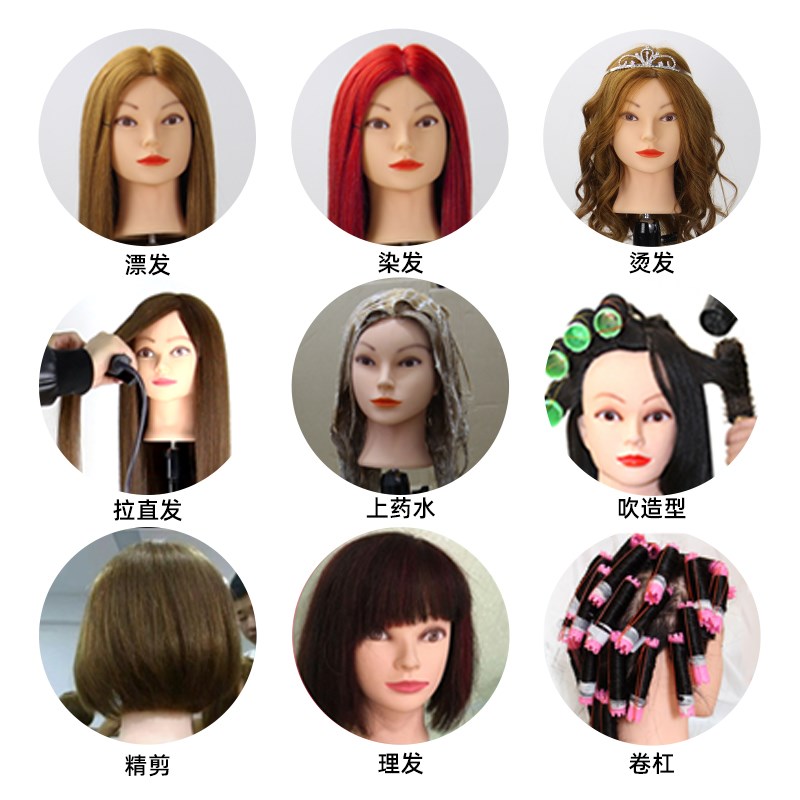 美发头模全真学徒可烫染漂吹精剪造型剪发模特头模型理发店假人头