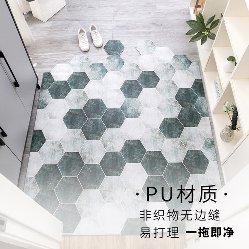 轻奢入户门地垫皮革家用可擦pvc免洗防水进门脚垫可裁剪地毯