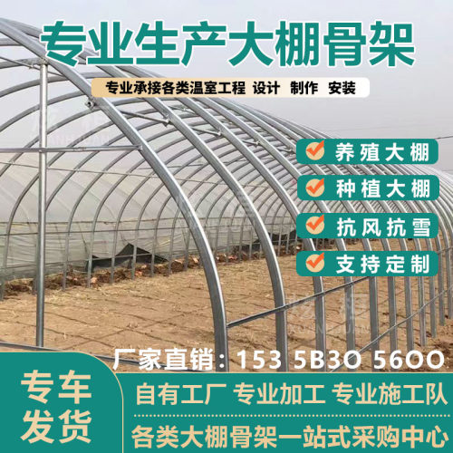 大棚骨架全套椭圆管大棚种植专用抗风抗雪抗压简易棚温室大棚支架
