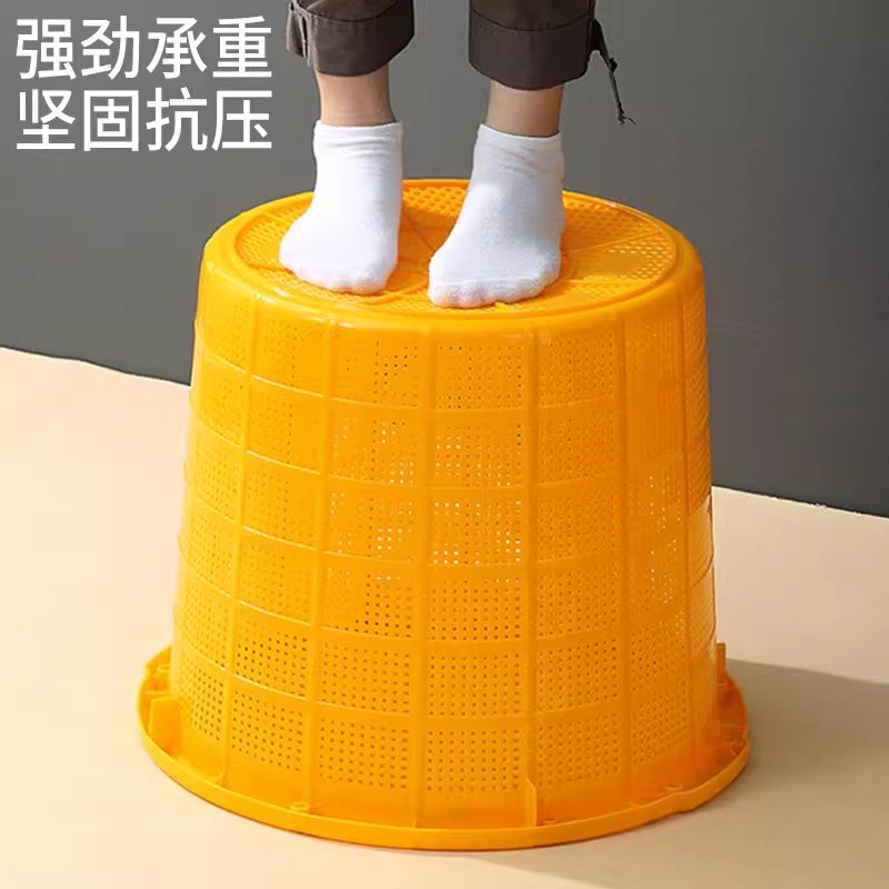 塑料圆形箩塑胶虾箩胶筐装虾鱼筐装水果篮加厚大号衣服收纳整理框