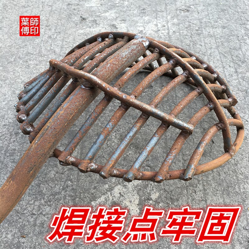 熔铝捞渣漏勺加粗铁勺子打渣勺地炉勺熔铜化铝工具铁笊篱钢筋漏勺