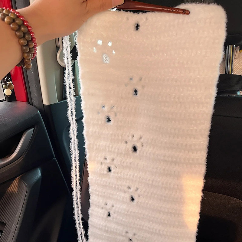 猫爪围巾毛线手工diy钩针编织材料包送女生手织细线打发时间手作