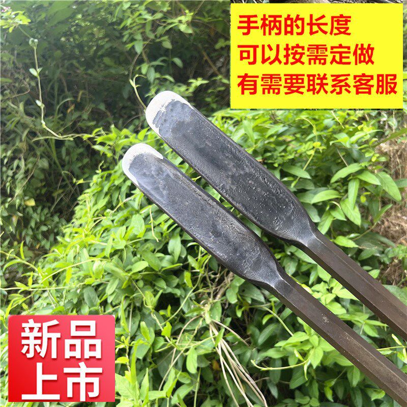 锻打弹簧钢树铲挖洞坑移植铁锹圆头挖树锹撬杠挖掘长镐直锹可定制