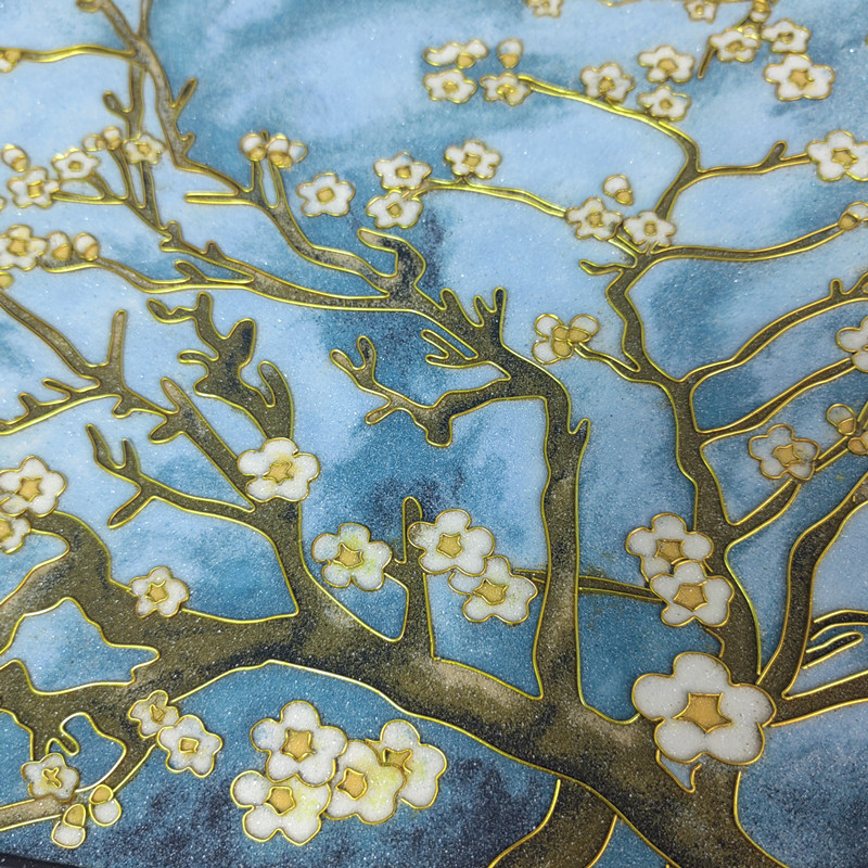 非遗手工diy材料包梵高杏花世界名画解闷减压掐丝珐琅画客厅装饰