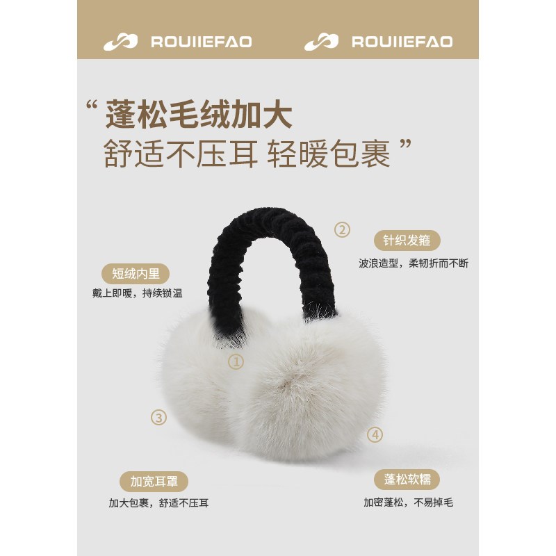毛绒耳罩女2025新款冬季可爱保暖耳捂子东北户外骑行滑雪防寒耳包