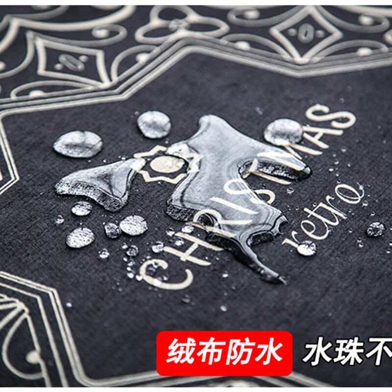北欧ins风圆桌桌布布艺复古正方形餐布圆形床头柜方桌盖布台布小
