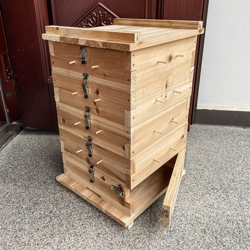 中蜂格子箱三层五层杉木蜂箱2cm养蜂专用诱蜂桶老式土养蜂箱包邮