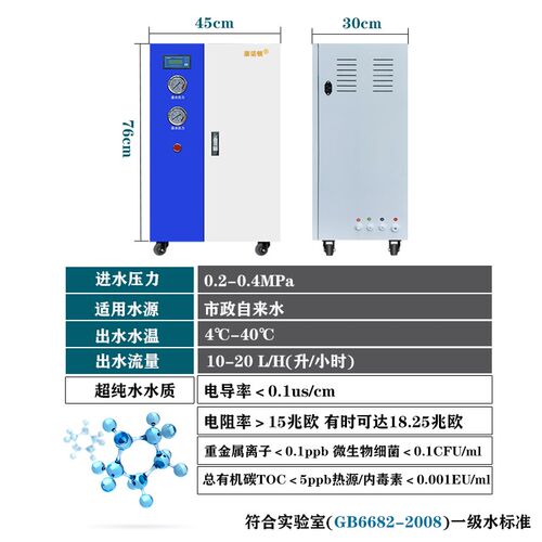 实验室超纯水机纯化仪工业去离子设备电瓶工厂医院化验用纯水机