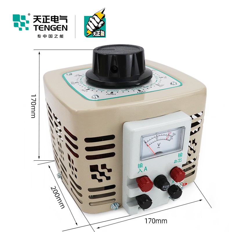 天正TDGC2-1kva调压器1000w单相220v调压变压器0-250v 300V全铜线