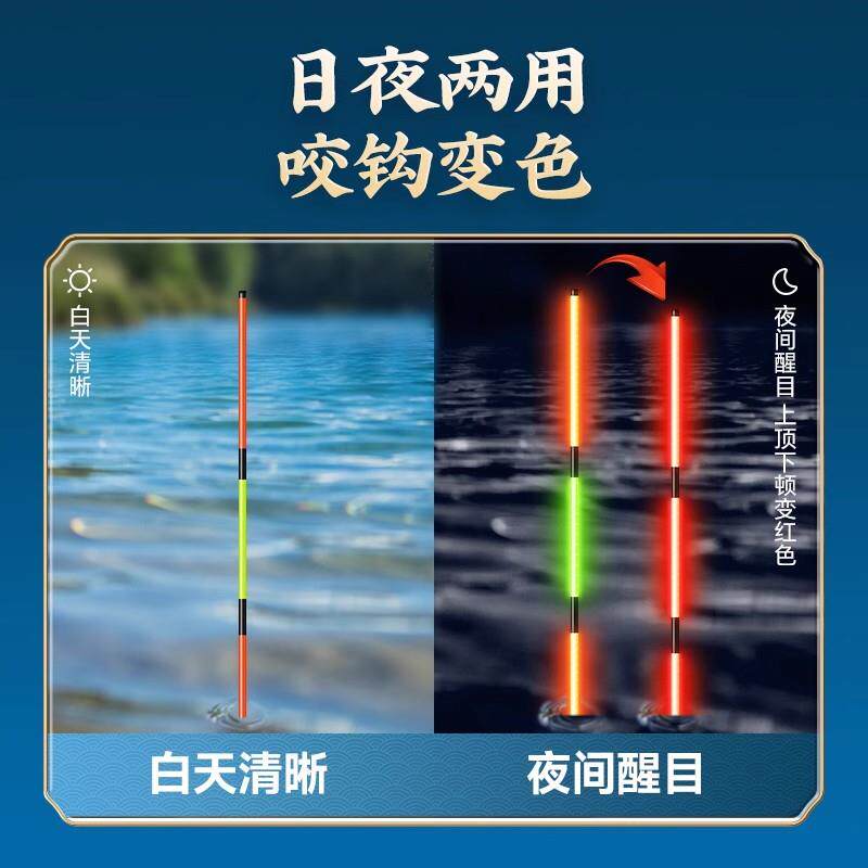小凤仙新型入水无影电子夜光漂官方正品鲫鱼咬钩变色大物浮标浮漂