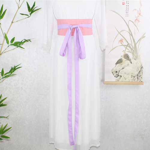 纯色长腰封可调节宽腰带古风汉服束腰绑带圆领道袍腰饰