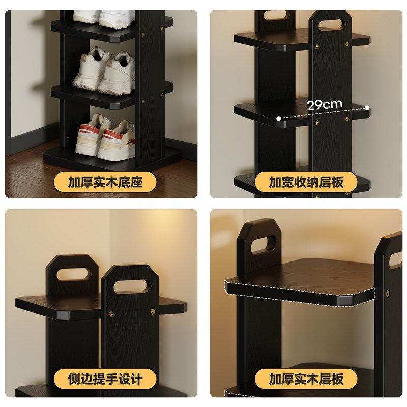 鞋架多层家用门口出租房用室内简易小型儿童木质实木简约窄置物架