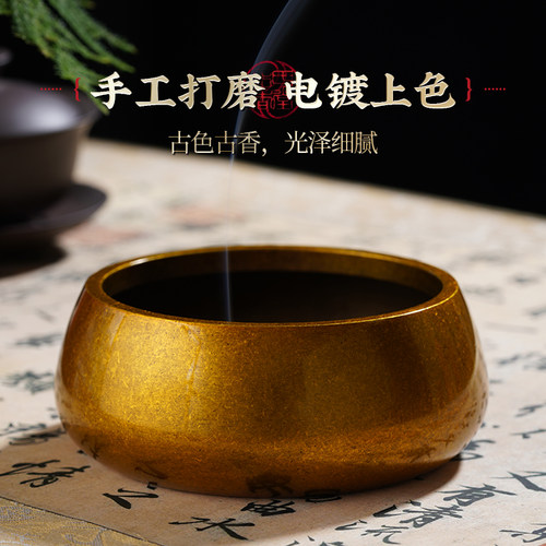 上香佛香炉宣德炉插香炉塔香沉檀香炉家用室内供奉铜香薰炉供具纯