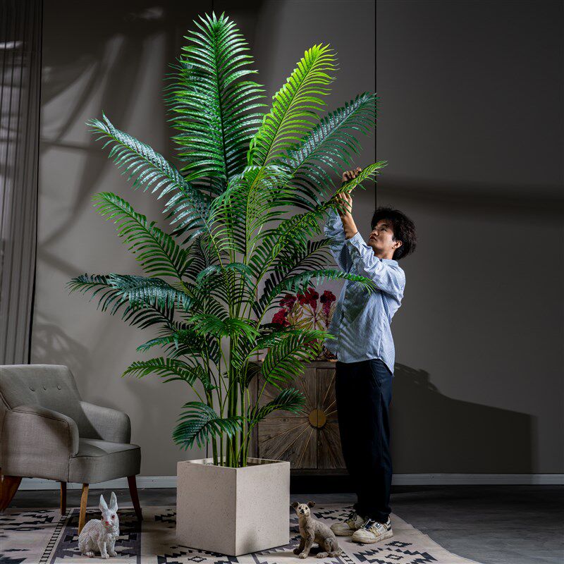 超大型仿真散尾葵凤尾竹绿植物假花树假树高级仿生造景装饰品摆件