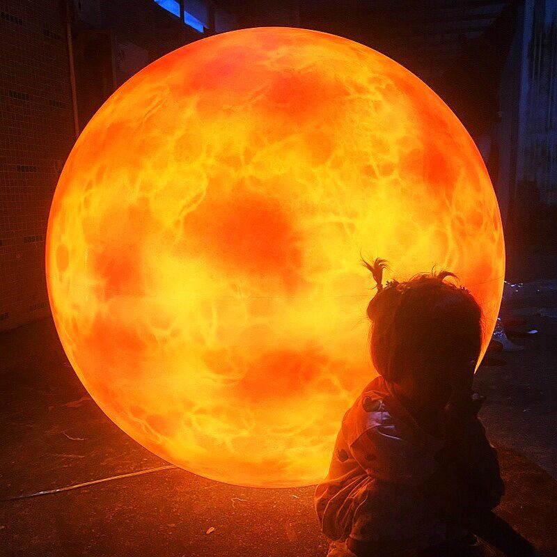 发光星球月球灯户外太阳能防水月亮灯景观庭院草坪花园发光圆球灯