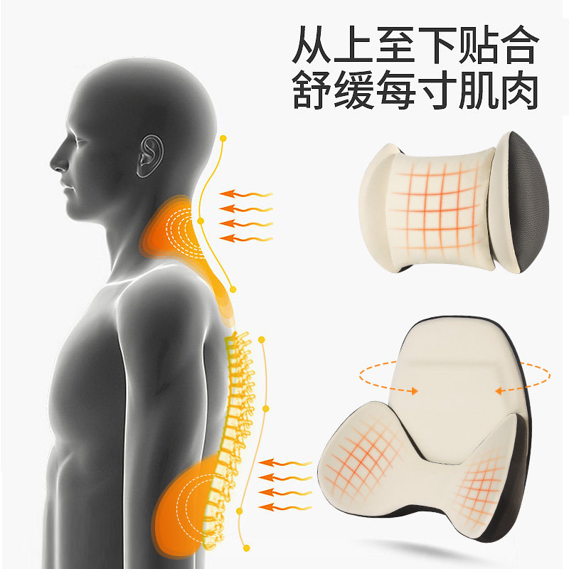 汽车头枕腰靠2022款护颈枕靠枕车用座椅枕头车载翻毛皮记忆棉靠垫