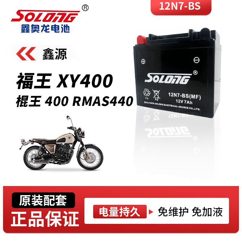 鑫奥龙电池适用鑫源福王XY400 棍王400 RMAS440摩托车电瓶免维护